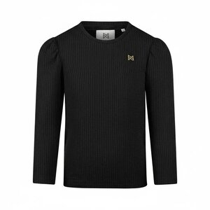Koko Noko girls’ long-sleeved top, black ribbed fabric