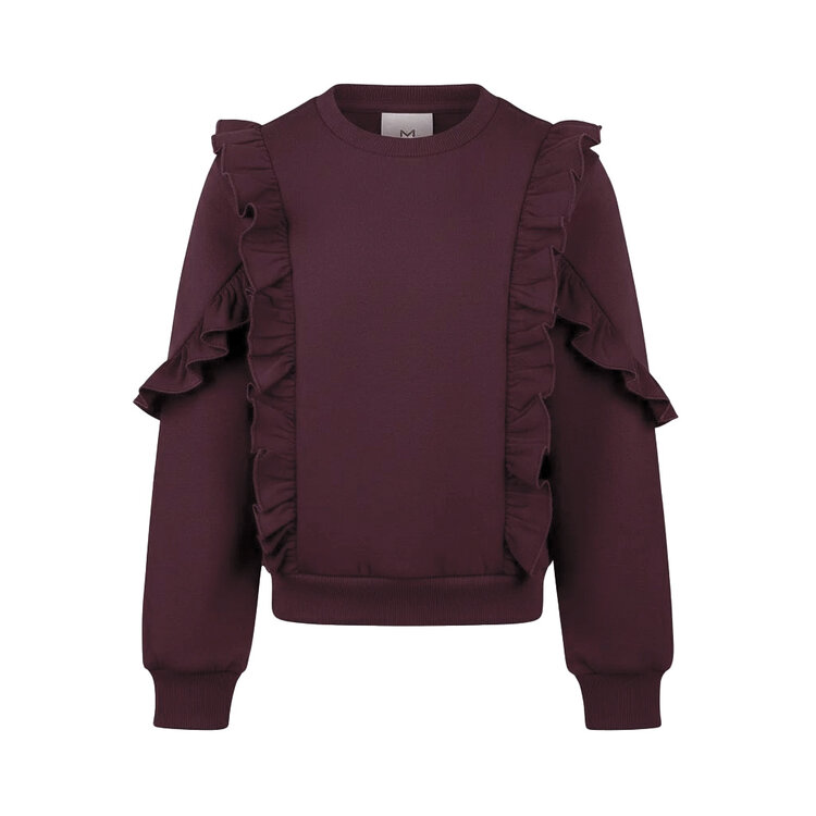 Koko Noko Mädchenpullover, dunkelviolett, Rüschen | M60911-37VGT