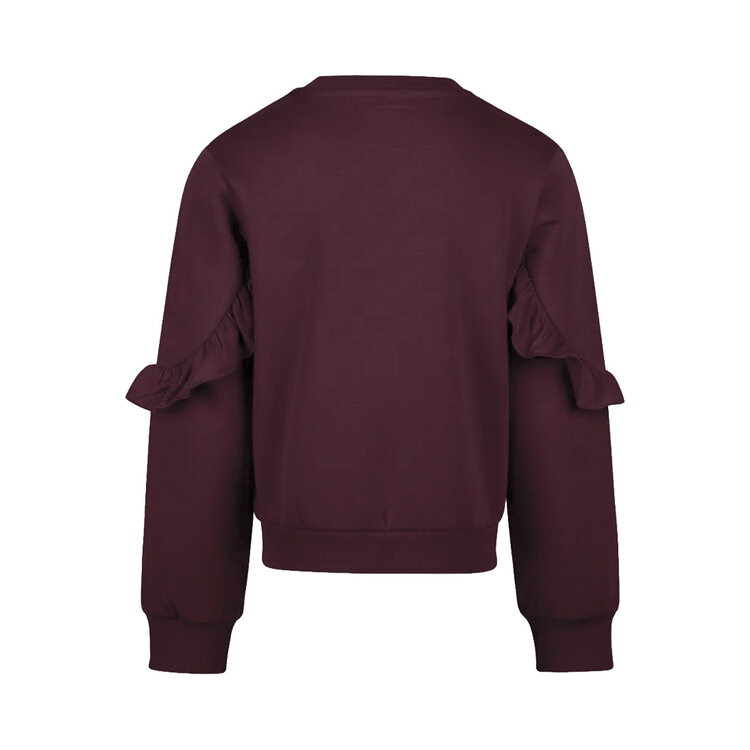 Koko Noko meisjes sweater donkerpaars ruffles | M60911-37VGT