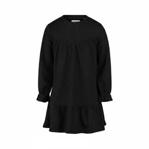 Koko Noko girls’ dress, black, ribbed fabric, ruffles