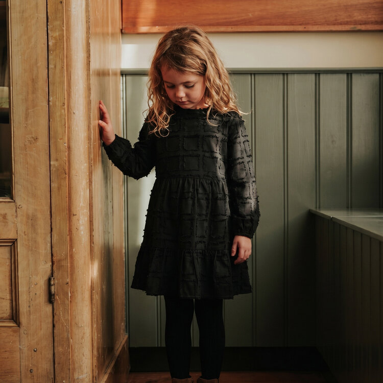 Koko Noko Mädchenkleid schwarz gewebt | M60946-37VGT