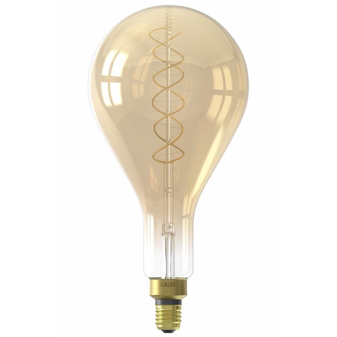 Calex LED Full Glass Flex Filament Splash 240V 4W E27 PS160, Gold 2100K Dimmable, energy label A