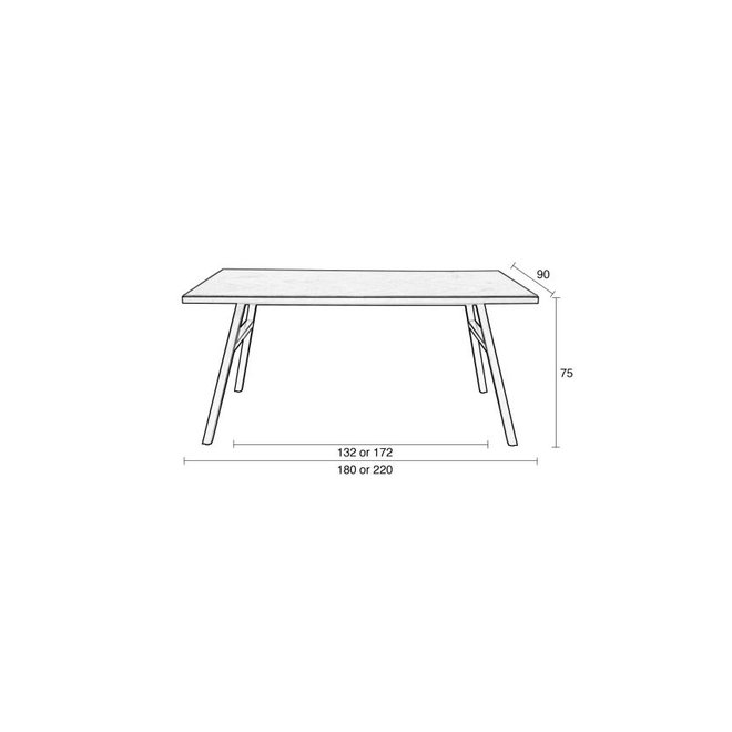 Tafel Seth Visgraad Zwart