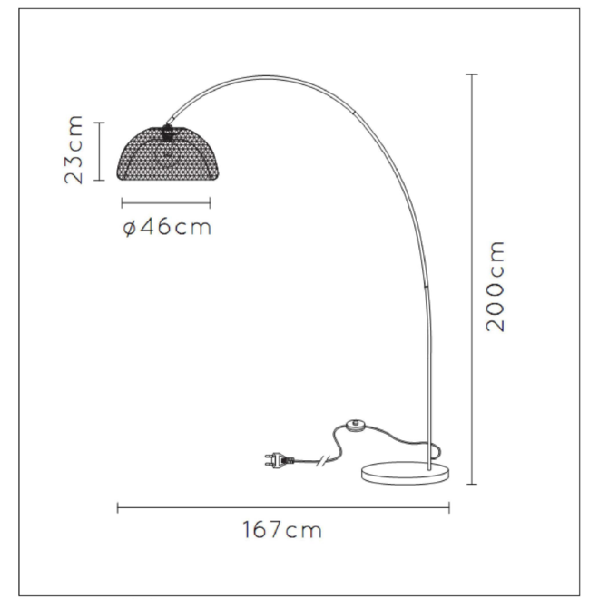 MESH - Vloerlamp - Ø 46 cm - E27 - Zwart