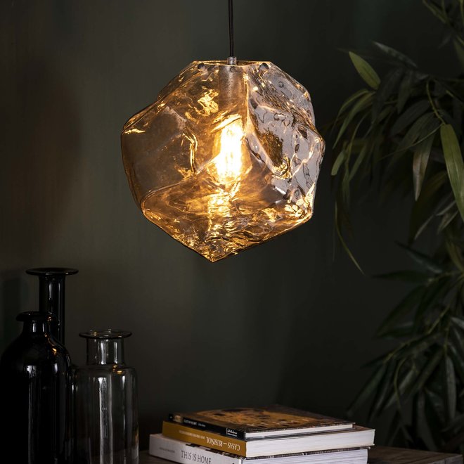 Alaska Hanglamp 1L rock chromed / Chromed glas