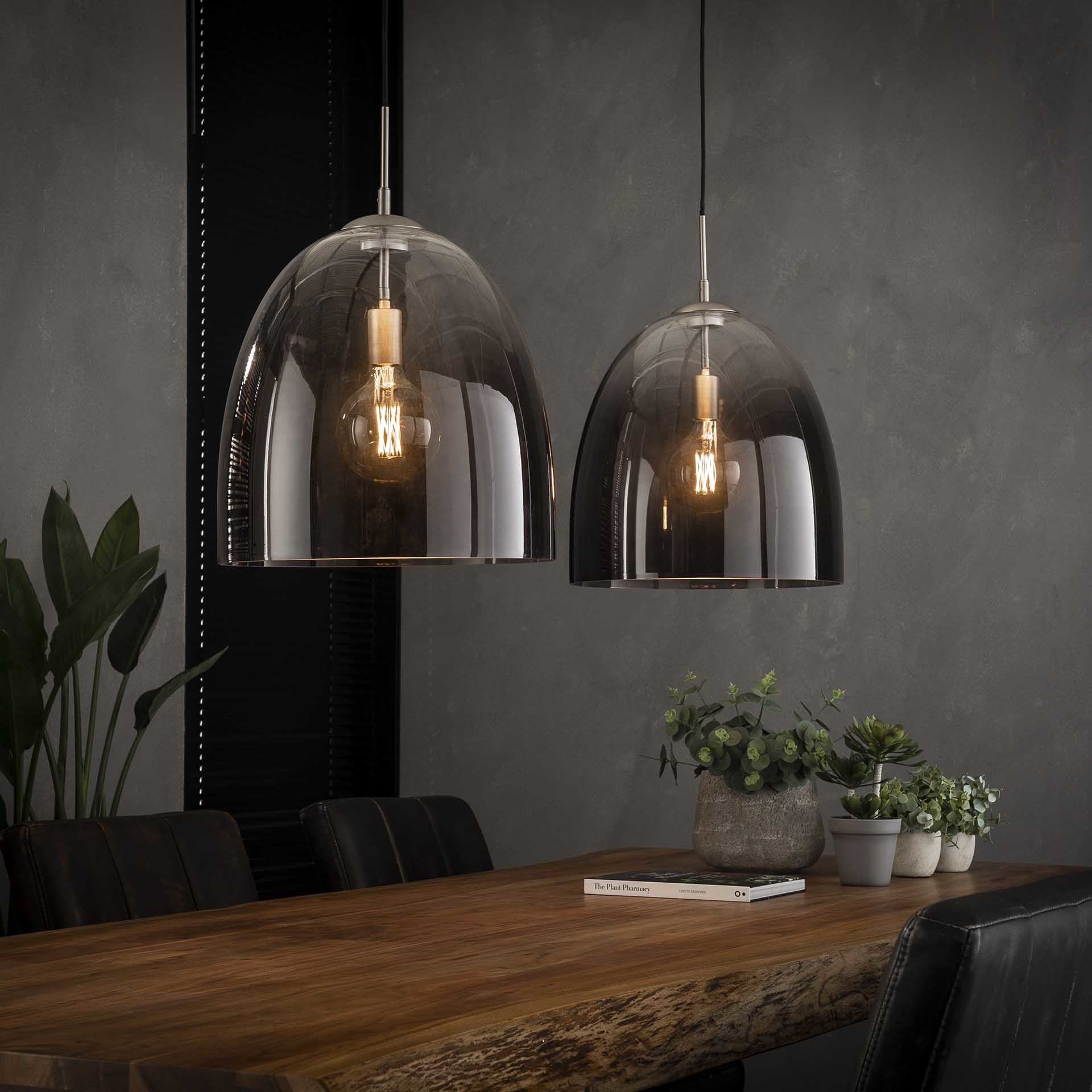 Armstrong Verwant hoogte Alaska Hanglamp 2x Ø40 shaded ovaal glas / Mat nikkel kopen? - Industrieel  Wonen