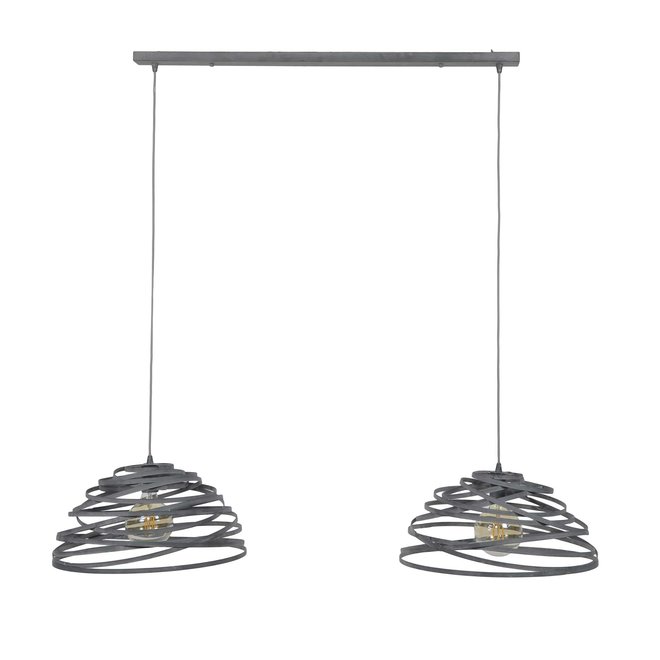 Hanglamp 2xØ50 halfrond staaldraad gedraaid / Grijs