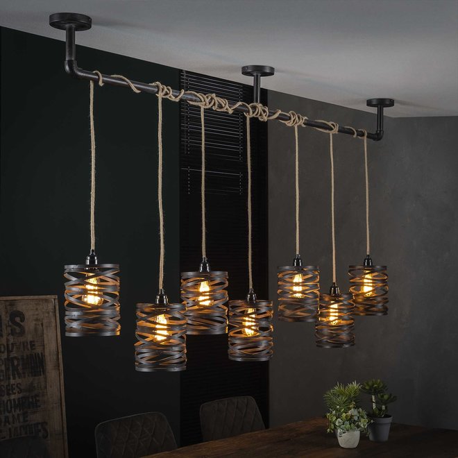 Hanglamp 7L twist wikkel XL / Slate grey