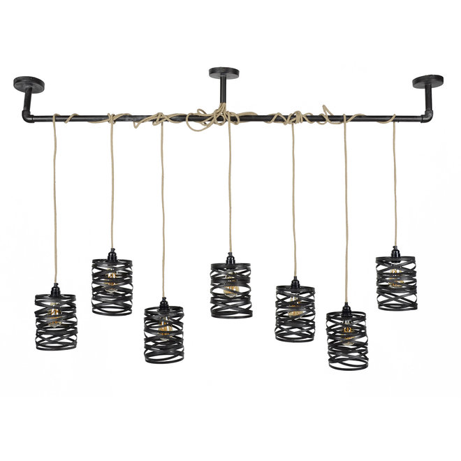 Hanglamp 7L twist wikkel XL / Slate grey