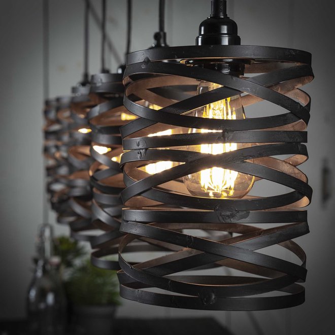 Hanglamp 5x ø17 spindle / Slate grey