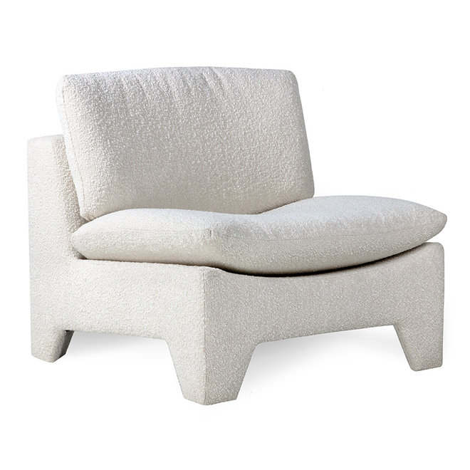 Retro Lounge Fauteuil Boucle Cream