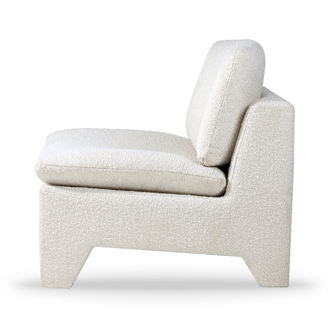 Retro Lounge Fauteuil Boucle Cream