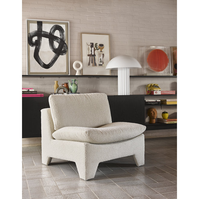 Retro Lounge Fauteuil Boucle Cream