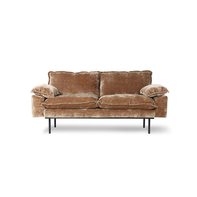 Retro Sofa Rib Velvet Aged Gold 2-zits