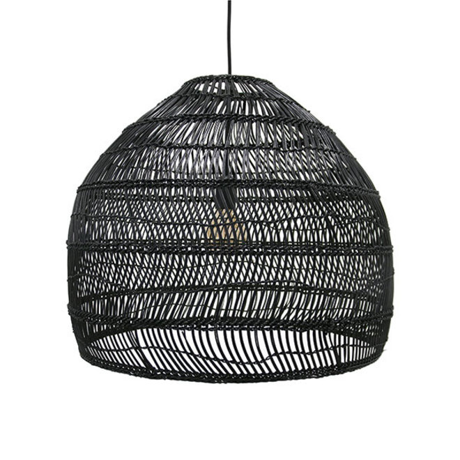 Hanglamp Ball Riet Zwart M