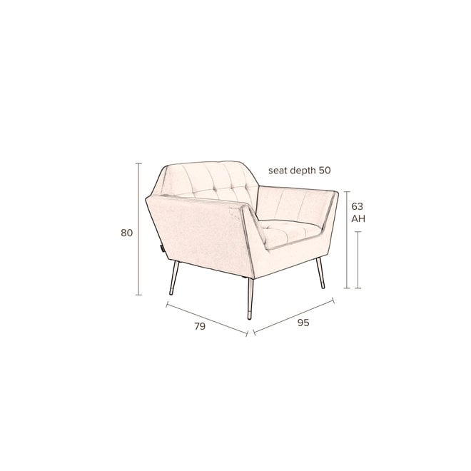 Fauteuil Kate - Rose Clay