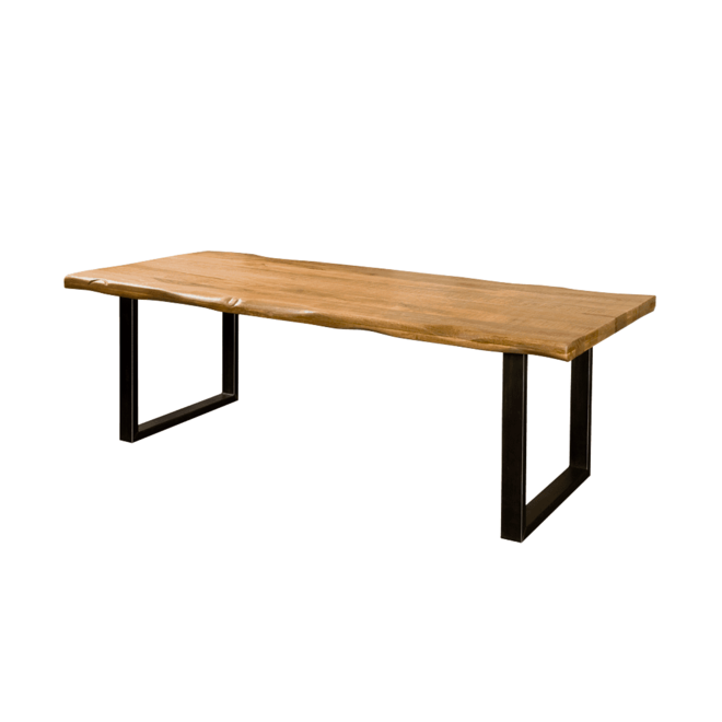 Nicosia Mango Eettafel - U 180x90 - 6 Cm - 10x5mango Brown - Metal Black