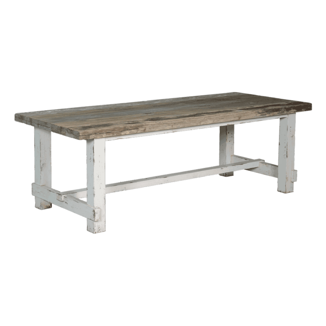 Daan Dining Table 180 Kdc 136 Handpainted White / Grey Vintage