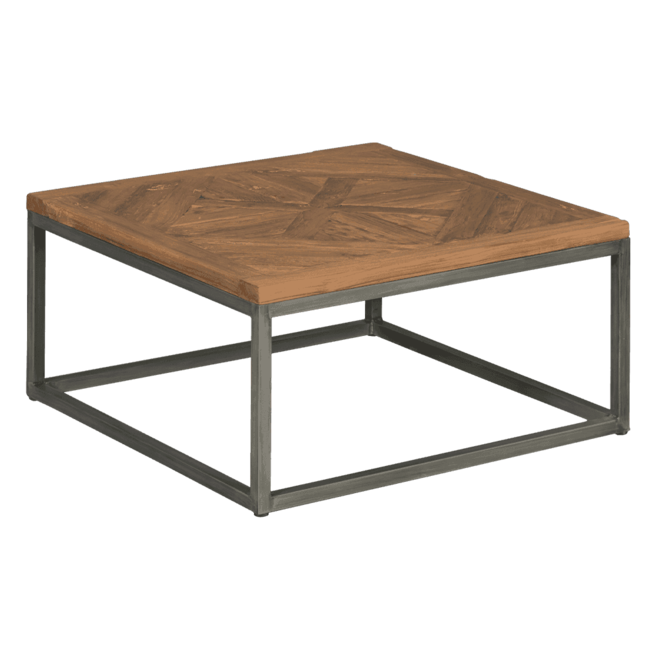 Mascio Coffeetable 100x100c 160 Recycled Teak Natural With Black Wash
