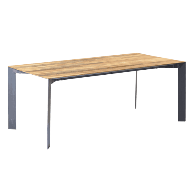 Pandora Dining Table 200c 170 - Recycled Teak - Natural Metal Frame