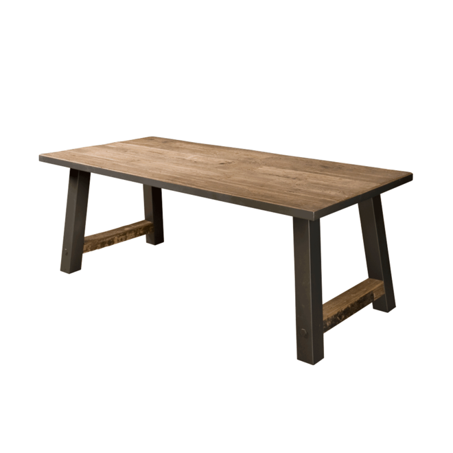 Nano Eettafel 180x90recycled Wood - Metal Frame