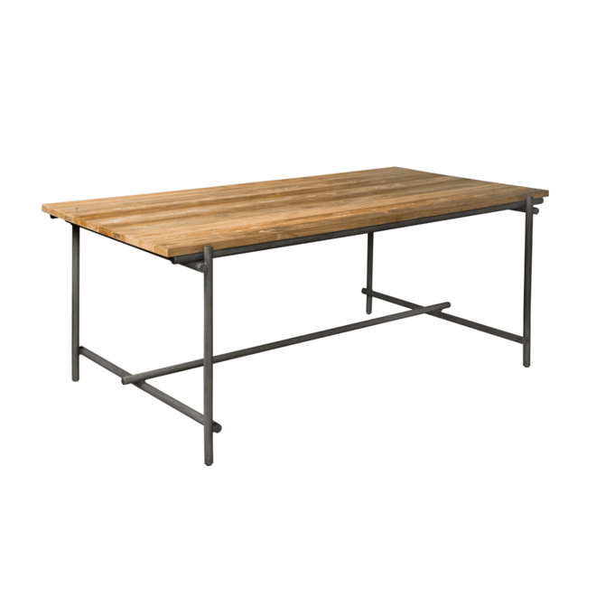 Pesaro Eettafel 180frame Antracite - Front Recycled Teak