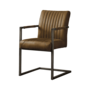 Eetkamerstoel Ferro Lichtbruin Met armleuning Textiel Fabric