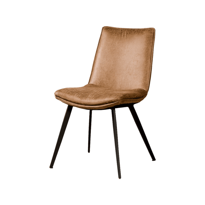 Pamplona Eetkamerstoel - Fabric T-cognacframe Black