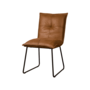 Seda Eetkamerstoel zonder armleuning - Cognac - metaal frame