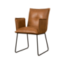 Seda Eetkamerstoel met armleuning - Cognac - metaal frame
