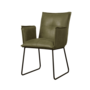 Seda Eetkamerstoel met armleuning -Groen- metaal frame