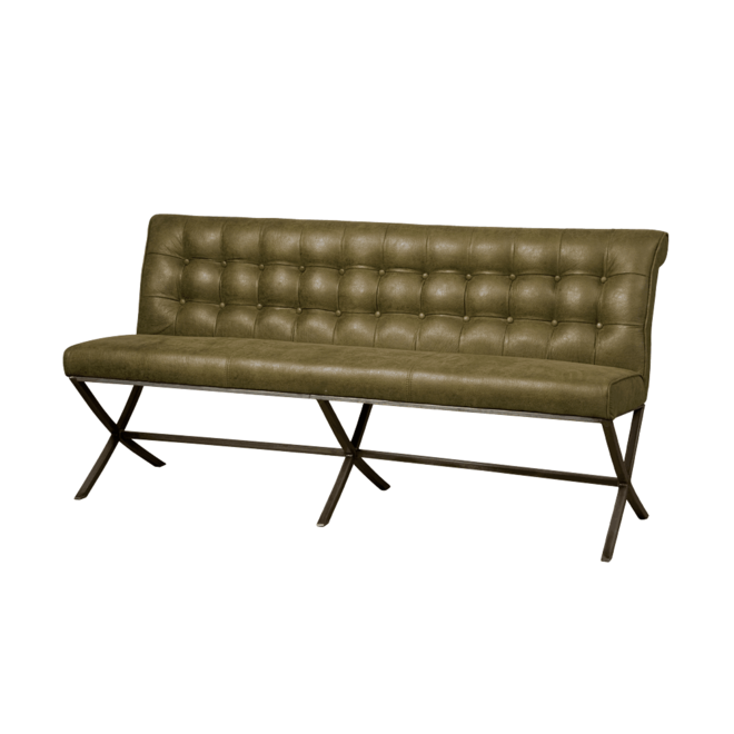 Barcelona Bench 185 - Fabric Cherokee 13 Green Frame Metal