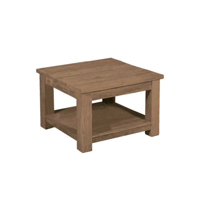 Genua Endtable 60x60 With Shelfc 151 Teak Natural With Black Wash