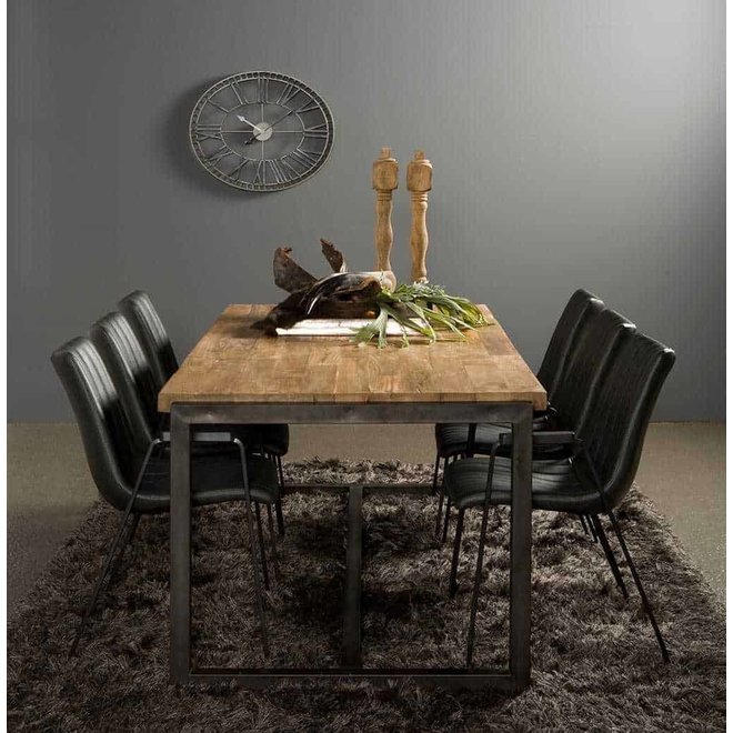 Potenza Eettafel - 210c 174 - Recycled Teak White/ Black Wash - Metal Frame