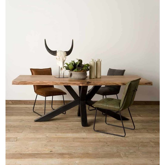 Soria Tree-trunk Dining Table 180x90 - Top 4acacia Solid Stain Free Protection