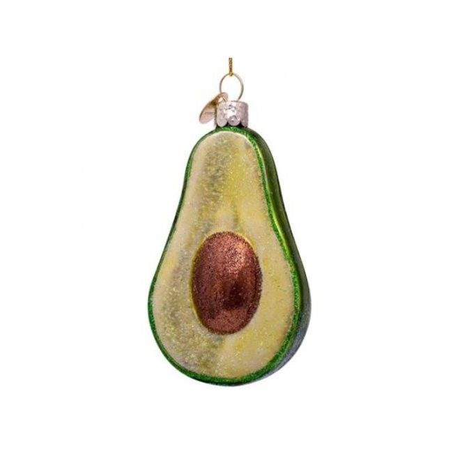 Portier Induceren Leesbaarheid Glazen kerst decoratie hanger groene avocado H9cm - Industrieel Wonen
