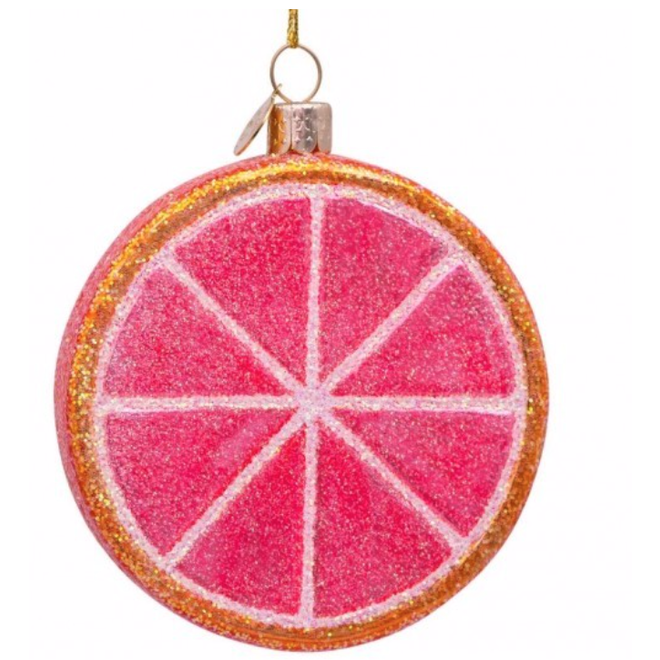 Glazen kerst decoratie Grapefruit