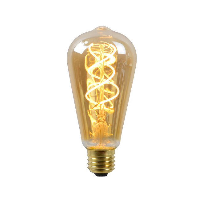 LED Bulb - Filament lamp - Ø 6,4 cm - LED Dimb. - E27 - 1x5W 2200K - Amber