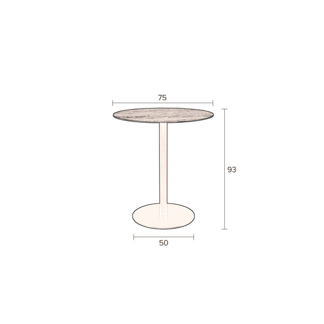 Bistrotafel Braza Round - Zwart