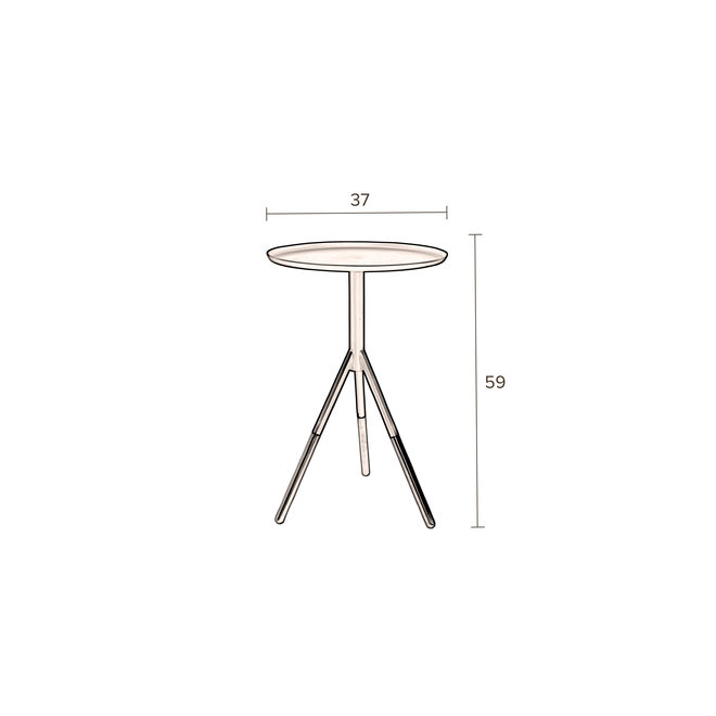 SideEettafel Elia - Zwart/brass