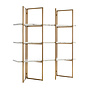 Wandkast Lagrand met 3 planken faux marmer (Goud)