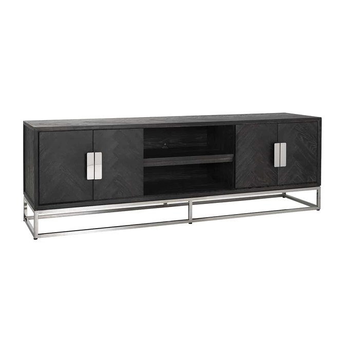 TV-dressoir 185 Blackbone silver 4-deuren (Zilver)