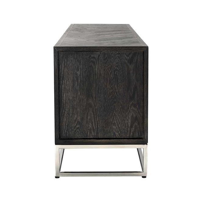 TV-dressoir 185 Blackbone silver 4-deuren (Zilver)