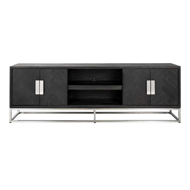 TV-dressoir 185 Blackbone silver 4-deuren (Zilver)