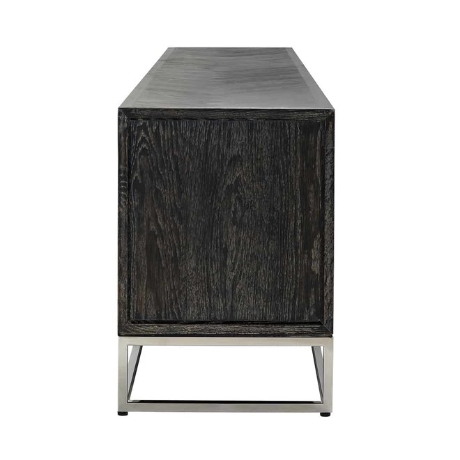 TV-dressoir 220 Blackbone silver 4-deuren (Zilver)