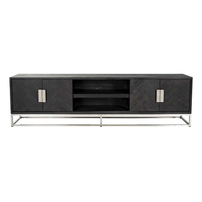 TV-dressoir 220 Blackbone silver 4-deuren (Zilver)