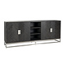 Dressoir Blackbone silver 4-deuren + open vak (Zilver)