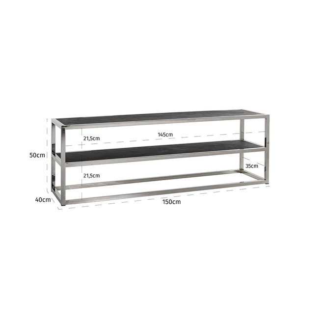 TV-dressoir Blackbone silver (Zilver)