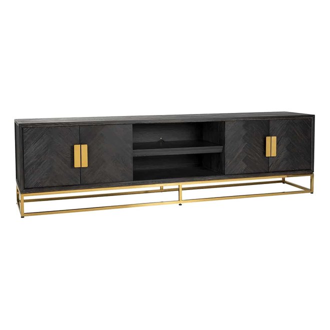 TV-dressoir 220 Blackbone gold 4-deuren (Goud)