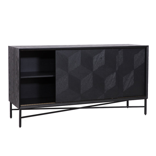 Dressoir Blax 2-schuifdeuren (Zwart)